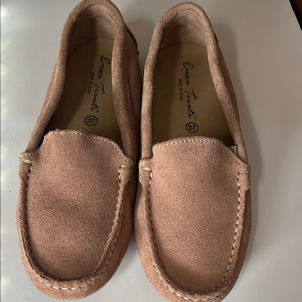Enzo Tesoti Women's Suede loafers Pale Pink Shoes